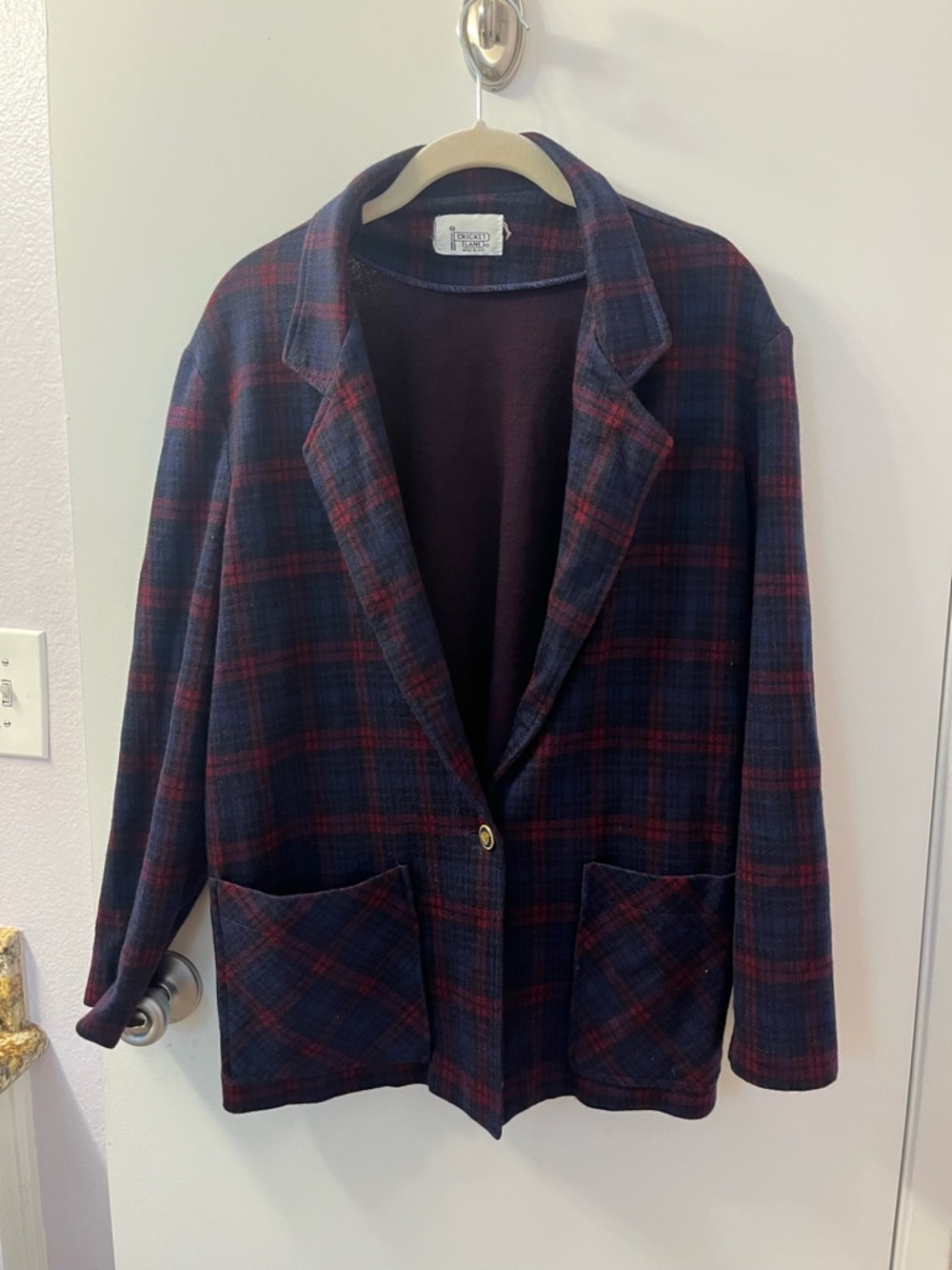 1980s plaid blazer made in the USA by Cricket Lane PTP 24-25/L 27 Pre ❤️